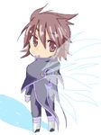  1boy brown_eyes brown_hair chibi full_body kratos_aurion male male_focus oekaki short_hair simple_background solo tales_of_(series) tales_of_symphonia white_background wings 