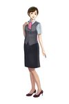  bad_id bad_pixiv_id black_eyes brown_hair copyright_request full_body hairband high_heels highres katame_(senajunji) office_lady open_mouth pantyhose pencil_skirt shoes simple_background skirt solo standing 