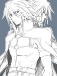  2boys kratos_aurion male male_focus multiple_boys oekaki short_hair simple_background sketch solo tales_of_(series) tales_of_symphonia 