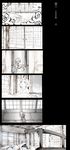  absurdres comic futon garden greyscale highres konpaku_youmu messy_hair monochrome mtmy o_o pajamas rock silent_comic sword touhou waking_up weapon 