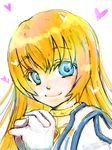  1girl blonde_hair colette_brunel collet_brunel female heart interlocked_fingers long_hair oekaki simple_background smile solo tales_of_(series) tales_of_symphonia white_background 