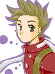  1boy blush brown_eyes brown_hair buttons lloyd_irving male male_focus oekaki short_hair simple_background solo tales_of_(series) tales_of_symphonia white_background 