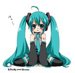  ahoge aqua_eyes aqua_hair bad_id bad_pixiv_id blush detached_sleeves hatsune_miku headphones headset hiromu0713 long_hair necktie sitting skirt solo thighhighs twintails very_long_hair vocaloid 