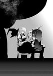 bad_id bad_pixiv_id book chair flandre_scarlet greyscale hat hat_removed headwear_removed kirisame_marisa mochinu monochrome multiple_girls reading sitting touhou wings witch_hat 