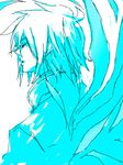  1boy blue kratos_aurion male male_focus monochrome oekaki short_hair simple_background sketch solo tales_of_(series) tales_of_symphonia white_background wings 