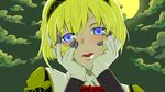  aegis_(persona) android blonde_hair blue_eyes blush hands_on_own_cheeks hands_on_own_face parody persona persona_3 persona_3_portable yandere yandere_trance yoitsuki 