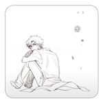  amakura_(am_as) bad_id bad_pixiv_id emiya_kiritsugu fate/zero fate_(series) flower leg_hug male_focus sitting solo 