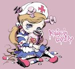  + blonde_hair blue_eyes child dress drugged drugs hat jar nurse nurse_cap original pill pills syringe ume_(illegal_bible) 