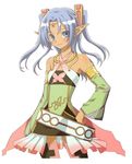  blue_eyes blue_hair character_request dark_skin minerva_(rune_factory) official_art pointy_ears rune_factory tiara twintails 