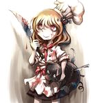  animal blonde_hair blood chef knife original pig red_eyes saliva scar smile stitches ume_(illegal_bible) uniform 