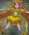 boots bow brooch bubble_skirt capelet choker cure_muse_(yellow) dress earrings frilled_dress frilled_skirt frilled_sleeves frills hair_bow hair_ornament haruyama_kazunori heart jewelry knee_boots legs long_hair magical_girl orange_hair outstretched_arms petticoat pink_eyes precure ribbon shirabe_ako skirt solo spread_arms spread_legs suite_precure tears very_long_hair yellow_bow yellow_choker yellow_ribbon yellow_skirt 
