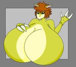  big_breasts black_eyes breasts brown_hair claws female grey_background hair huge_breasts hyper hyper_breasts naturally_censored nintendo oogami plain_background pok&#233;mon pok&eacute;mon sandslash video_games 