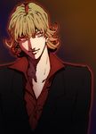  bad_id bad_pixiv_id blonde_hair earrings formal glowing jewelry male_focus ourobunny red_eyes solo suit tiger_&amp;_bunny x_hako 