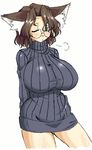  animal_ears animated animated_gif ass breast_expansion breasts cat_ears glasses huge_breasts lute_(apocalypselibrary) lute_(artist) sweater 