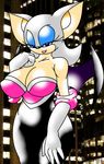  big_breasts breasts cleavage clothed clothing eyeshadow female gloves hair half-closed_eyes huge_breasts lipstick makeup mammal photo_background rouge_the_bat sega silverhammerbro solo sonic_(series) speeds speedyhimura white white_clothing white_hair wings 