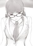  akai_hana black_hair braid megane oppai school_girl school_uniform twin_tails 