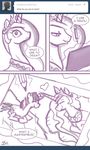  &hearts; black_and_white comic cutie_mark dialog dialogue english_text equine eyes_closed female feral friendship_is_magic hair horn horse john_joseco lesbian long_hair magic mammal monochrome my_little_pony pencil pony princess_celestia_(mlp) text tiara tumblr twilight_sparkle_(mlp) unicorn 