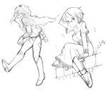  beard bleedman bracelet dress leafs long_hair male megane oppai short_hair sitting_down sketch wind 