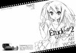  absurdres dress high_res kantoku monochrome outline short_twintails side_tail smile tagme 
