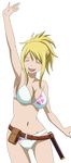  belt bikini blonde fairy_tail lucy_heartphilia mizugi open_mouth smile solo transparent_png vector_trace 