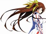  brown_hair dvd_(source) fang_linyin female infinite_stratos long_hair official_art ribbon scan school_uniform simple_background solo twin_tails uniform white_background 