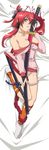  absurdres blue_eyes breasts cleavage dakimakura highres hyakka_ryouran_samurai_girls long_image no_bra pantsu red_hair school_uniform solo sword tall_image weapon yagyuu_juubei_(hyakka_ryouran) 