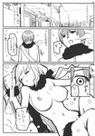  blush breasts circle_ed comic ed_(artist) large_breasts monochrome nude oppai original sleeping snowing sweat white_hair 