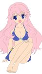  baka_to_test_to_shoukanjuu bikini blue_eyes himeji_mizuki legs long_hair mizugi pink_hair smile thighs vector_trace 