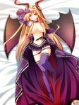  bat_wings blonde cleavage demon_girl haven horns oppai pantsu red_eyes undressing wings 