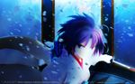  blood broken_glass kara_no_kyoukai kimono purple_eyes purple_hair ryougi_shiki sword wallpaper 