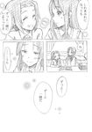  akiyama_mio bed closed_eyes comic greyscale headband k-on! kanbayashi_makoto monochrome multiple_girls photo_(object) school_uniform short_hair smile tainaka_ritsu translated 