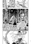  alice_margatroid bad_id bad_pixiv_id bamboo bamboo_forest capelet charin comic elly forest full_moon gloves greyscale hair_over_one_eye hat kazami_yuuka monochrome moon multiple_girls nature night ribbon scythe shaded_face shoes short_hair skirt sky touhou touhou_(pc-98) translated weapon 