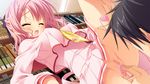  blush censored eyes_closed game_cg kobuichi muririn nopan pink_hair school_uniform tenshinranman tokiwa_mahiro vagina vibrator 