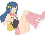  blue_eyes blue_hair hikari_(pokemon) legs miniskirt nintendo oshiri photoshop pokemon skirt smile solo thighs vector_trace 