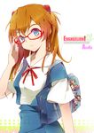  adjusting_eyewear ayanami_rei bad_id bad_pixiv_id bag bag_charm bespectacled blue_eyes blush charm_(object) glasses hair_ornament highres ikari_shinji kiina long_hair makinami_mari_illustrious nagisa_kaworu neon_genesis_evangelion nerv orange_hair rebuild_of_evangelion red-framed_eyewear school_bag school_uniform shikinami_asuka_langley solo souryuu_asuka_langley 