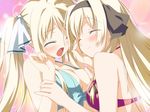  2girls blonde eyes_closed hoshizora_no_memoria long_hair open_mouth smile tagme twin_tails twins 