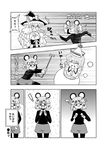  =_= bloomers buttons comic dirt disney gloves greyscale hat kirisame_marisa long_hair merlin_prismriver mickey_mouse monochrome multiple_girls nagare_kei nazrin short_hair touhou translated underwear 