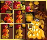  2015 animal_humanoid balls big_breasts blue_eyes bound breasts clothed clothing comic dialogue dickgirl erection felid felid_humanoid hair humanoid humanoid_to_inanimate inanimate_transformation intersex lamp mammal navel nipples nude open_mouth pantherine pantherine_humanoid penis pink_hair sign smile solo surprise terra_(the_kitty_named_terra) the_kitty_named_terra tiger_humanoid transformation what wide_hips 