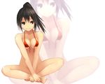  black_hair crossed_legs onibi_(foxhound4185) oppai ponytail red_eyes sitting 