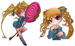  bleedman blonde chocolate dress ginger lick loli lolipop pink_eyes ponytails skirt sugar_bits tongue 