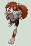  anthro black_eyes bleedman brown_hair cat claws furry long_hair nekomimi tail 