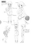  absurdres artist_request basketball basketball_uniform copyright_request greyscale highres monochrome multiple_girls shoes short_hair shorts sneakers sportswear translated 