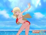  3d 3d_custom_girl_(game) bikini girl maid megane mizugi oppai red_bikini ribbon 