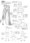  1girl absurdres costume highres holding_hands juliet_capulet monochrome romeo_and_juliet romeo_montague translation_request 