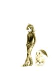  alternate_costume androgynous chiba_(tibaacss) chikorita gen_2_pokemon male_focus monochrome pokemon pokemon_(creature) pokemon_(game) pokemon_hgss sepia silver_(pokemon) 