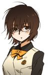  bad_id bad_pixiv_id brown_eyes brown_hair glasses hyakko katou_haruaki kazamatsuri_touma official_art ribbon school_uniform short_hair solo 