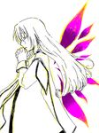  1girl colette_brunel collet_brunel eyes_closed female interlocked_fingers long_hair oekaki partially_colored praying simple_background solo tales_of_(series) tales_of_symphonia white_background wings 