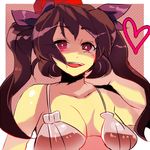  bad_id bad_pixiv_id brown_hair face hat heart himekaidou_hatate pun red_eyes shell shell_bikini solo taria tokin_hat touhou twintails 