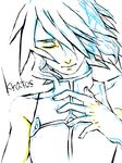  1boy eyes_closed hair_over_one_eye kratos_aurion male male_focus monochrome oekaki short_hair sketch solo tales_of_(series) tales_of_symphonia white_background 