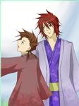  age_difference alternate_costume brown_hair father_and_son japanese_clothes kratos_aurion lloyd_irving short_hair tales_of_(series) tales_of_symphonia 